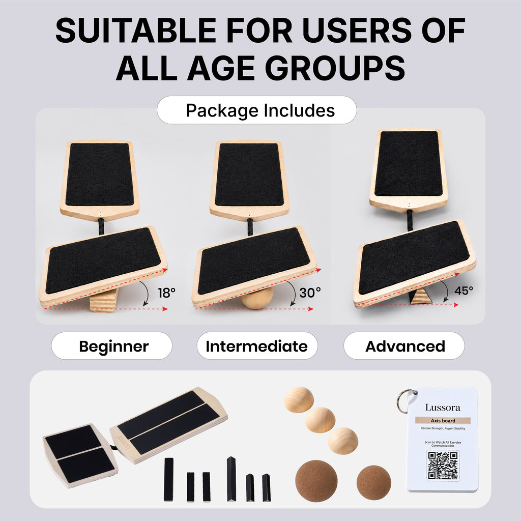 Lussora Foot & Ankle Strengthener Kit – Balance Board for Strength, Stability & Mobility